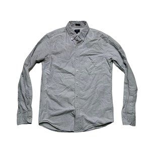 J. Crew Oxford Slim Fit Shirt Mens Size Small Gray Long Sleeve Button Front